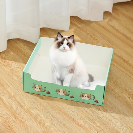 6PCS Foldable Cat Litter Box Disposable Toilet Tray For Outdoor Travel Cleaning