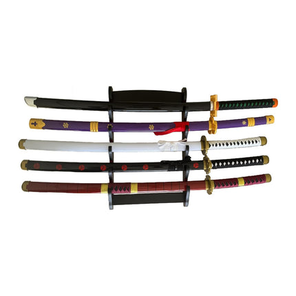5-Tier Sword Holder Wall Mount Samurai Stand Display Katana Wall Hanger Rack