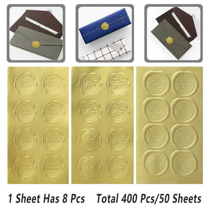 400pcs Gold Self Adhesive Seal Stickers - Envelope Sealing / Gift Packaging