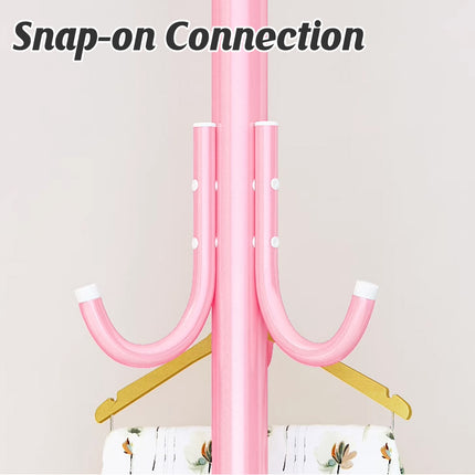Metal Floor Coat Rack 175cm with Hooks Triangular Base for Home Entryway