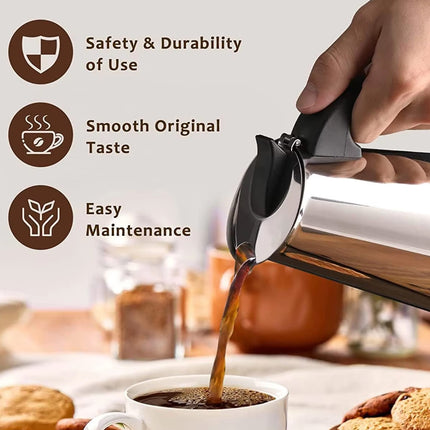 300ml Stainless Steel Moka Pot Coffee Maker Espresso Maker Durable HeatResistant