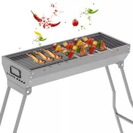 Large Outdoor Folding Barbecue Grill Portable BBQ Grilling Rack Cooking Stand
