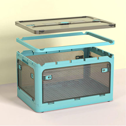 Large Foldable Plastic Storage Box Transparent Organizer for Home and Office