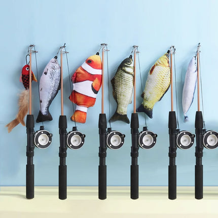 Retractable Feather Cat Play Stick Interactive Cat Fishing Rod Toy Durable