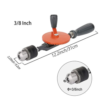 Manual Hand Drill Tool 3 8 Inch Woodworking DIY Punch Multifunctional Drill