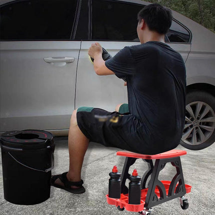 Heavy Duty Car Detailing Stool Chair Auto Workshop Bench with Storage Tray Seat