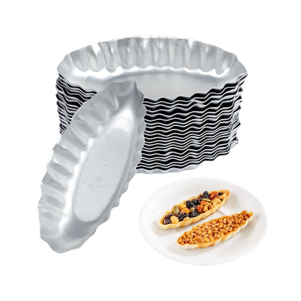 10PCS Baking Egg Tart Mould Cake Tins Set DIY Cups Sailing Boat Pie Mold Plate