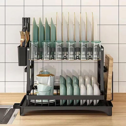 Kitchen Storage Rack Dish Bowl Tray Organiser Drying Drain Holder Shelf Stand