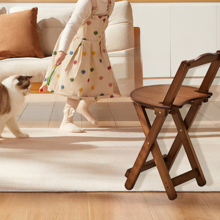 Foldable High Bar Stool Home Bar Use Comfortable Seat Space Saving Durable