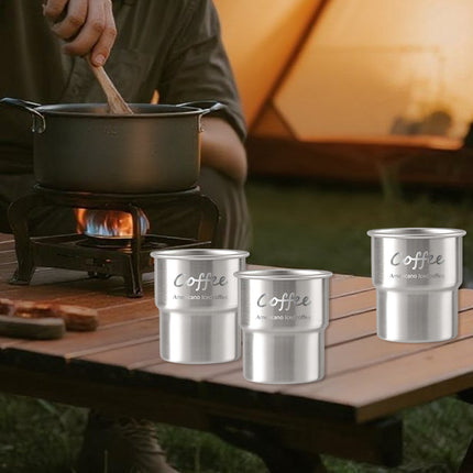 6PCS Stainless Coffee Steel Cups 300ml Portable Food-Grade for Home Office Cafe