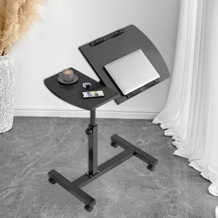 Bedside Table Mobile Height Adjustable Rotatable with Wheels Sturdy Durable