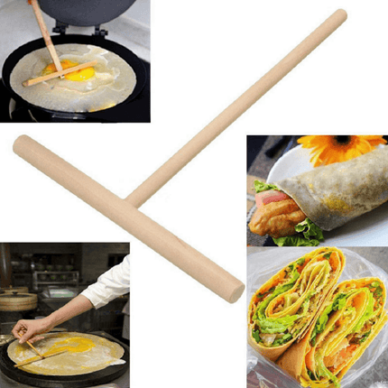 1/2X DIY Wood Spreader Stick for Crepe Pancake & Pita Batter - Aimall