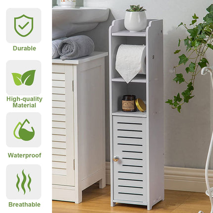 Narrow Bathroom Storage Cabinet Waterproof Multifunctional Toilet Vanity Storage