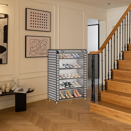 Multi-Layer Shoe Rack Dustproof Non-Woven Fabric with Metal Frame