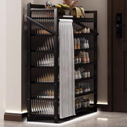 7 Tier Foldable Shoe Rack Space Saving Durable Dustproof for Home Enterway Use