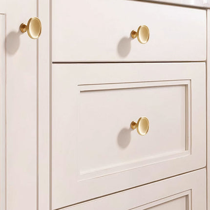 Wardrobe Drawer Handle Gold Copper Round Pull Single Hole Modern Cabinet Knob