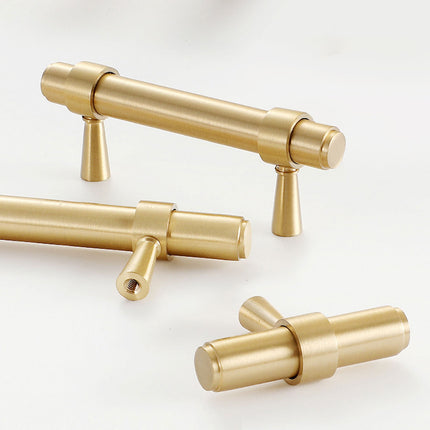 8 Sizes Pure Copper Cabinet Handles Long Drawer Pulls for Wardrobe Door Furniture