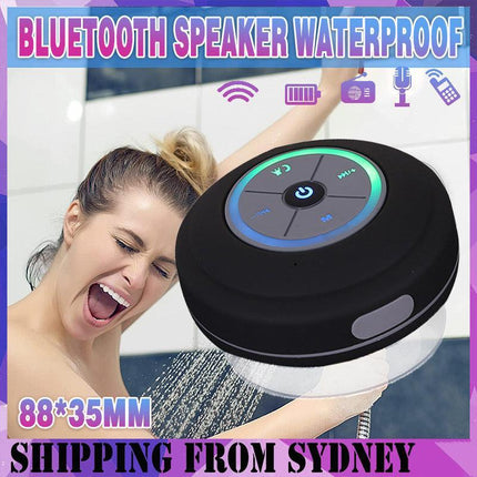 Portable Led Waterproof Wireless Bluetooth Speaker For Shower Bathroom Subwoofer - Aimall