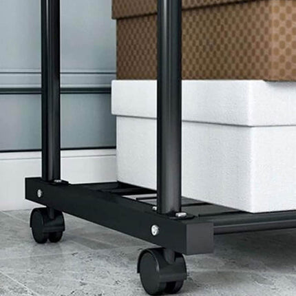 Industrial Pipe Metal Clothes Rail Heavy Duty Garment Hanging Rack Shoe Shelives