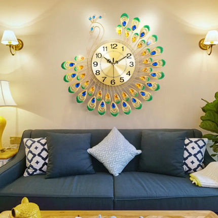 Minimalist Peacock Creative Living Room Wall Clock Home Decor Clock Silent