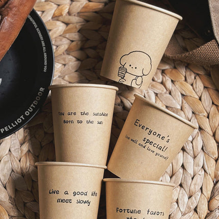 300PCS Disposable Food-Grade Paper Cups 250ml LeakProof for Party Water Hot Cold