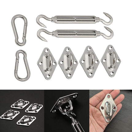 8pcs Hardware Sail Accessory Shade Canopy Fittings Sun Fixing Steel Stainless