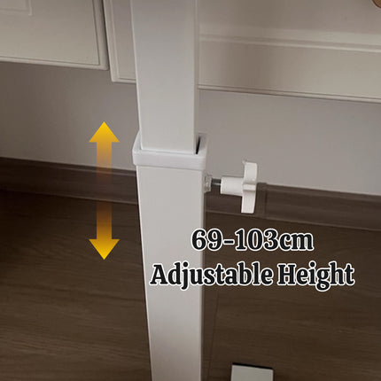 Mobile Adjustable Height Computer Desk Study Table for Home Office Space Saving
