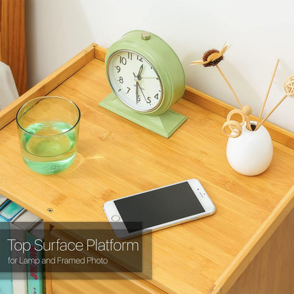 Drawer Bedroom Nightstand With Drawer Large Storage Stable Structure SpaceSaving