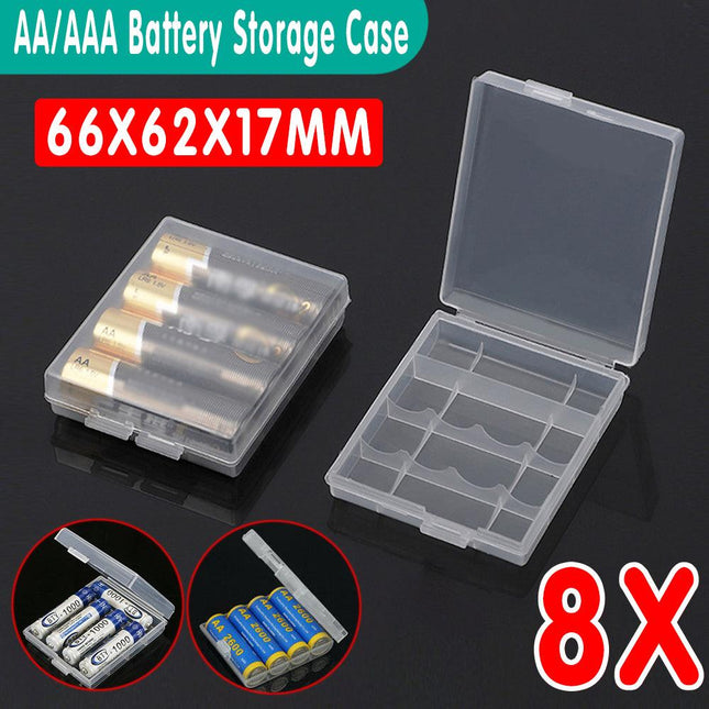 8X Clear Plastic Aa Aaa Battery Box Storage Case Cover Batteries Holder - Aimall