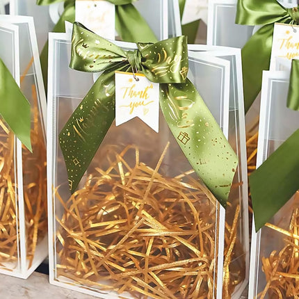 Reusable Frosted Plastic Gift Bags with Handle for Gifts Flowers 20 Pack