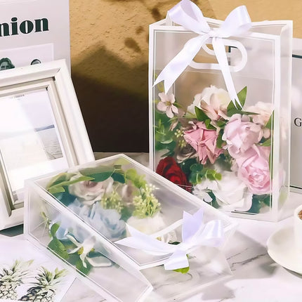 Reusable Frosted Plastic Gift Bags with Handle for Gifts Flowers 20 Pack