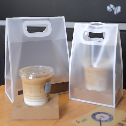 Reusable Frosted Plastic Gift Bags with Handle for Gifts Flowers 20 Pack