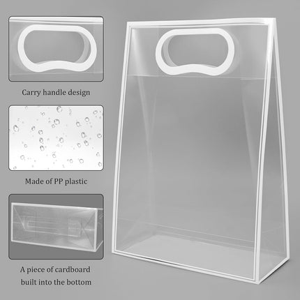 Reusable Frosted Plastic Gift Bags with Handle for Gifts Flowers 20 Pack