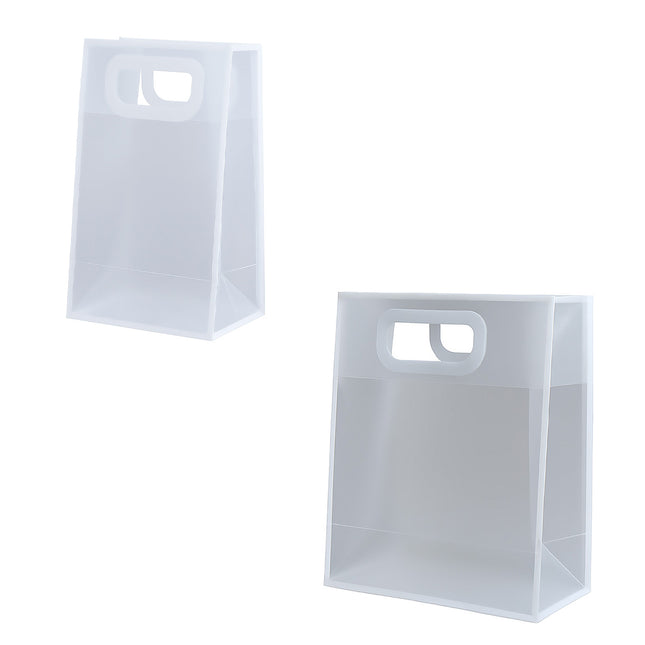 Reusable Frosted Plastic Gift Bags with Handle for Gifts Flowers 20 Pack