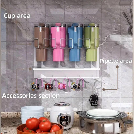 Magnetic Mug Organizer Cup Holder Wall Mount Storage for Kitchen Office Home Use