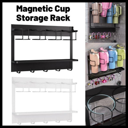 Magnetic Mug Organizer Cup Holder Wall Mount Storage for Kitchen Office Home Use