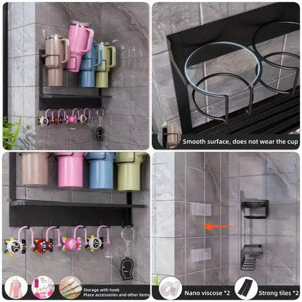 Magnetic Mug Organizer Cup Holder Wall Mount Storage for Kitchen Office Home Use