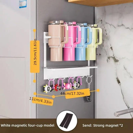 Magnetic Mug Organizer Cup Holder Wall Mount Storage for Kitchen Office Home Use