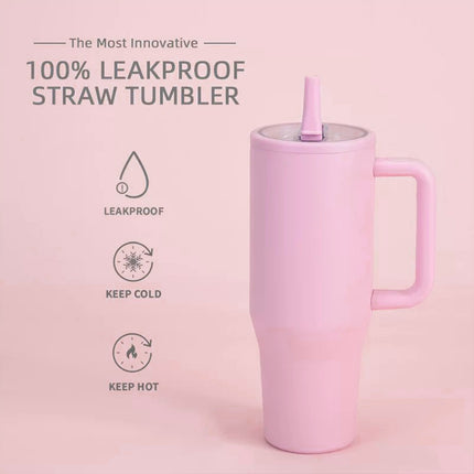 Travel Tumbler 40oz Stainless Steel Insulated Mug with Lid Handle for Drinks