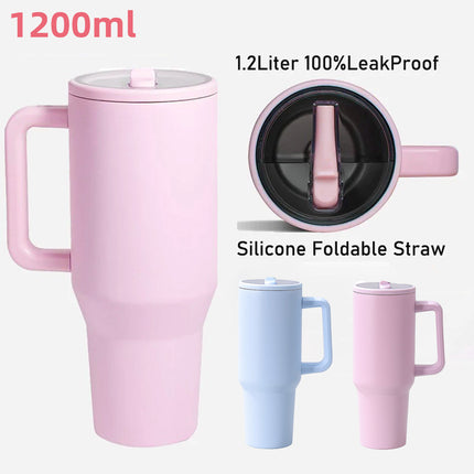 Travel Tumbler 40oz Stainless Steel Insulated Mug with Lid Handle for Drinks