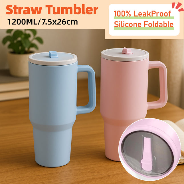 Travel Tumbler 40oz Stainless Steel Insulated Mug with Lid Handle for Drinks