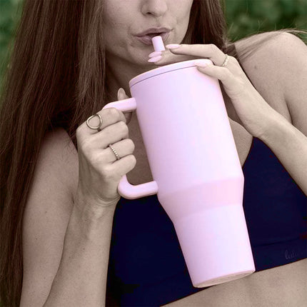 Travel Tumbler 40oz Stainless Steel Insulated Mug with Lid Handle for Drinks