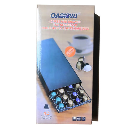 Coffee Pod Storage Rack with Drawer 40 Pods Capacity Countertop Space Saving