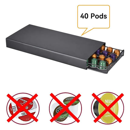 Coffee Pod Storage Rack with Drawer 40 Pods Capacity Countertop Space Saving