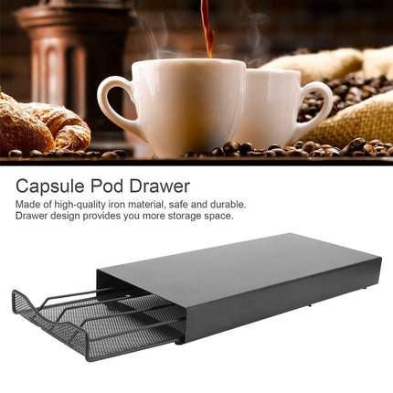 Coffee Pod Storage Rack with Drawer 40 Pods Capacity Countertop Space Saving