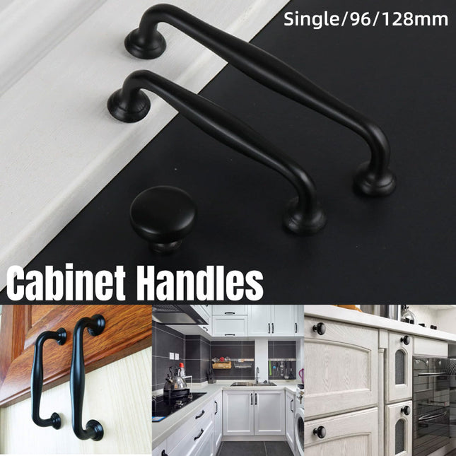 Vintage Black Drawer Handle European Cabinet Door Pull Closet Shoe Cabinet Knob