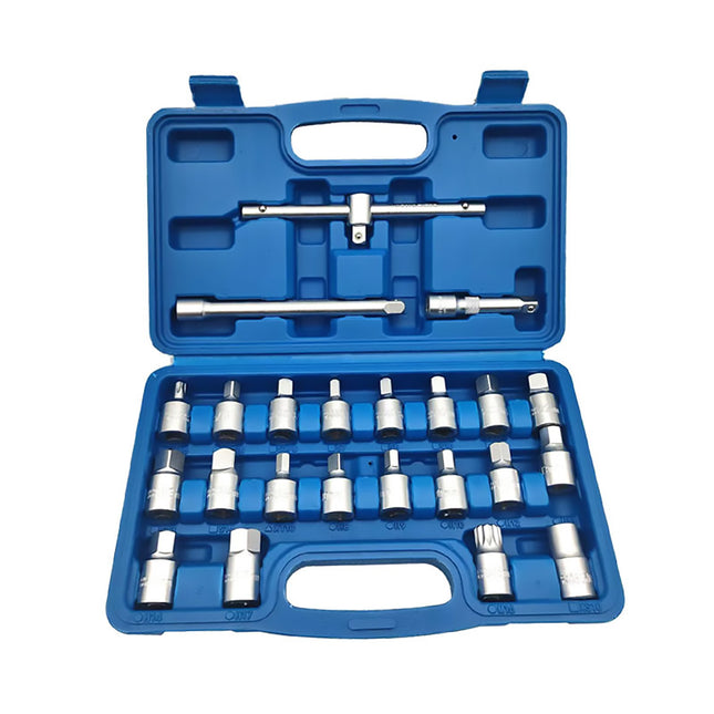 23PCS Oil Pan Wrench Socket Set T-bar Removal Kit for Car Truck Engine Repair