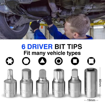 23PCS Oil Pan Wrench Socket Set T-bar Removal Kit for Car Truck Engine Repair