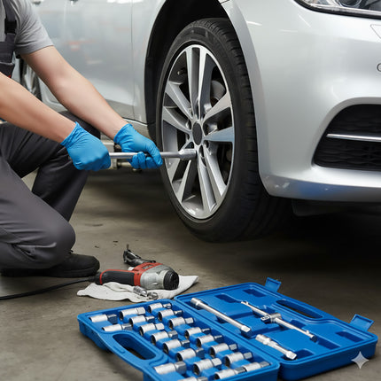 23PCS Oil Pan Wrench Socket Set T-bar Removal Kit for Car Truck Engine Repair