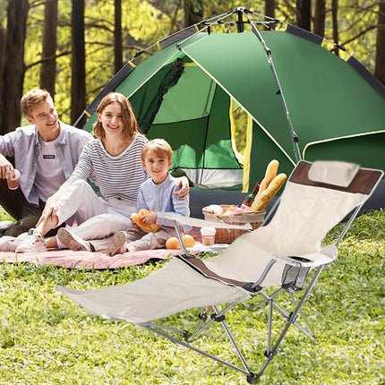 Outdoor Folding Recliner Portable Beach Camping Chair for Sitting and Lying